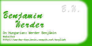 benjamin werder business card